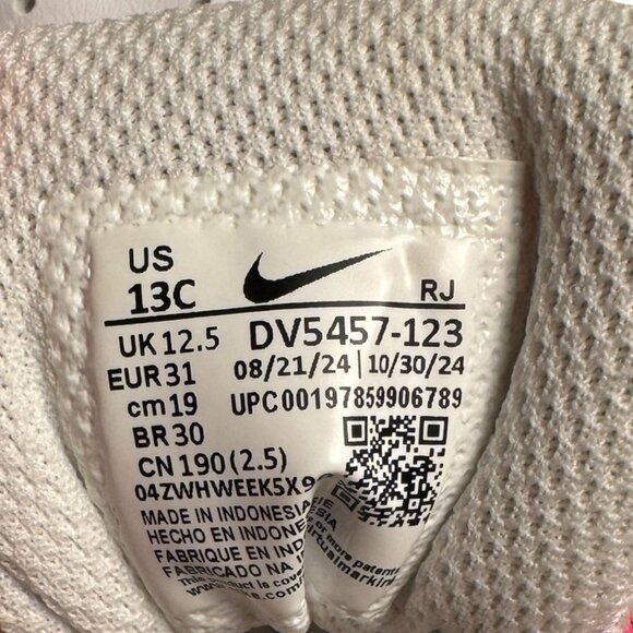 Nike Court Borough Low Recraft Sneakers Fuschia White 13C Velcro DV5456-123 - Picture 9 of 9